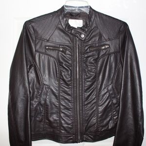Dark brown leather jacket